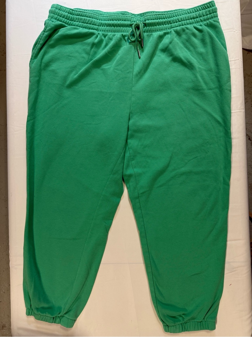 H&M Green Fleece Lined Jogger Sweatpants XXL Drawstring Lounge Pants